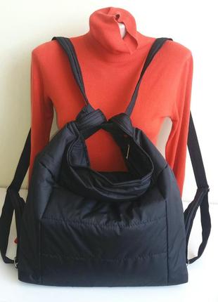 Шоппер-рюкзак сумка на плечо и через плечо демисезонная удобна...