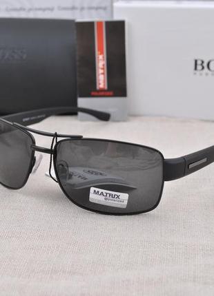 Фирменные солнцезащитные матовые мужские очки matrix polarized...