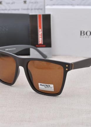 Фирменные солнцезащитные матовые мужские очки matrix polarized...