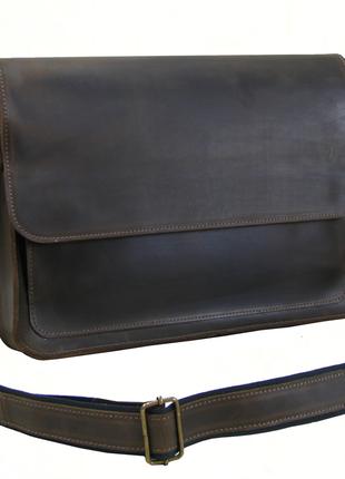 Мужская кожаная сумка для документов А4 GS коричнева