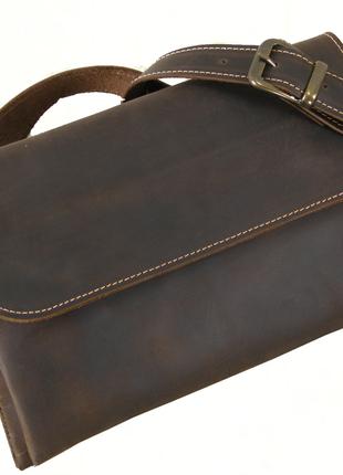 Женская кожаная сумка клатч GS коричневая
