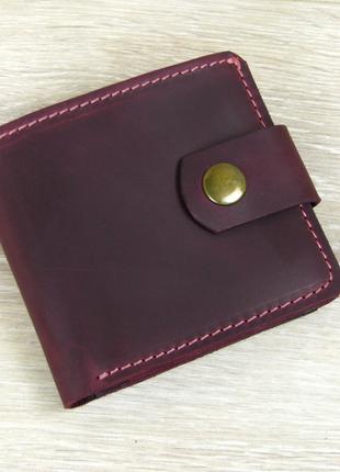 Женский кошелек бумажник GS кожаный бордовый