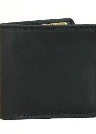 Кожаный тонкий кошелек GS мужской черный