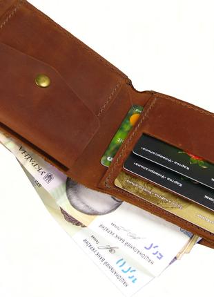 Мужской кожаный кошелек портмоне GS коньячный