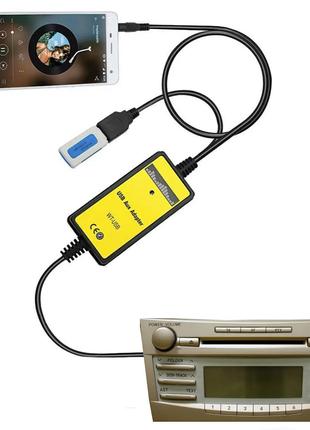 USB AUX-емулятор CD чийнджера для магнітоли 6+6 пін Lexus Toyota