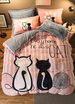 Двухспальный комплект постельного белья из бязи голд"cat(котик)"