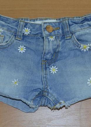 Стильные джинсовые шорты с ромашками dinim (5-6 лет)