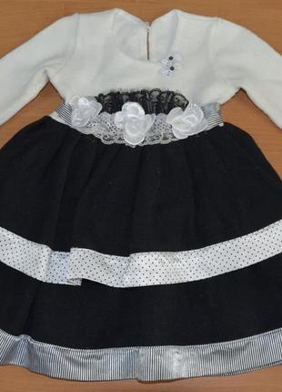 Красивое, тёплое платье для малышки (2 года)