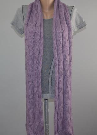 Тёплый, женский шарф, крупная вязка (123см. х 20см.)