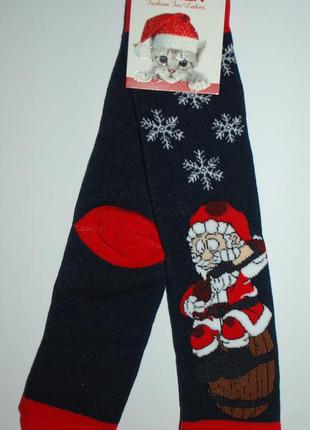 Теплые махровые новогодние носки 36-40 ekmen санта