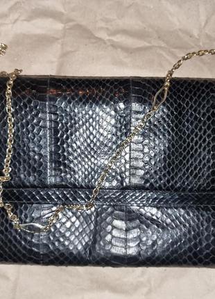 Vintage сумка с цепочкой из натуральной кожи змеи