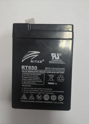 Аккумуляторная батарея RITAR RT650, 6V 5Ah (70х47x99 мм)