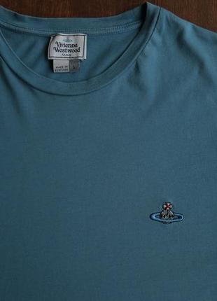 Мужская футболка vivienne westwood logo cotton t-shirt - blue