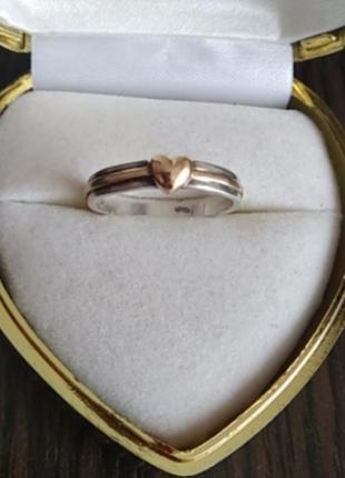 Auj кольцо кольца серебро с золотом k18