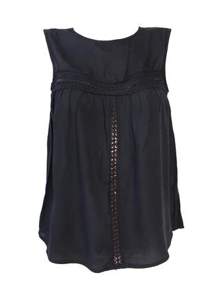 Жіноча блузка без рукавів із мереживом XS 40 чорний Mango