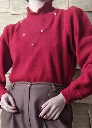 Винтажная кофточка буфы свитер ретро винтаж