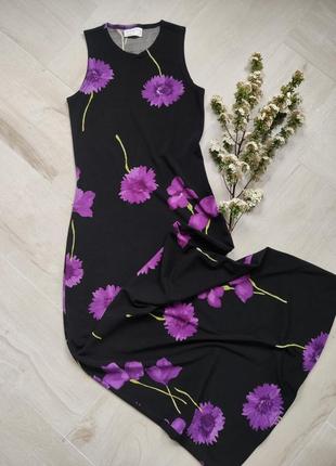 Чорне плаття квіти міди, розмір м
