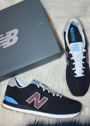 Мужские черные кожаные кроссовки new balance ml515: 45 размер