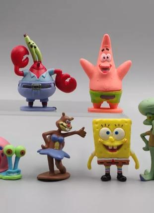 Набір іграшок Губка Боб Sponge Bob, 6 шт, нові
