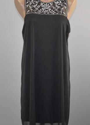Шикарное, расшитое платье фирмы miss selfridge (uk 12)