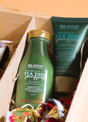 Набор для жирных волос beaver essential oil tea tree purifying...