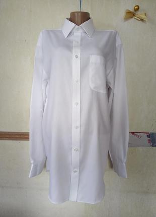Белая фактурная рубашка р.16-41 regular fit