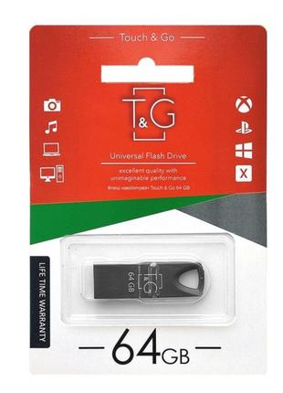 Флеш память T&G; USB 2.0 64GB Metal 117 Black