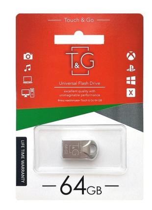 Флеш память T&G; USB 2.0 64GB Metal 106 Steel