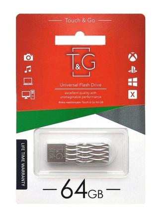 Флеш память T&G; USB 2.0 64GB Metal 103 Steel
