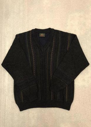 Вінтажний напівшерстяний чоловічий пуловер marc gibaldi ambiente
