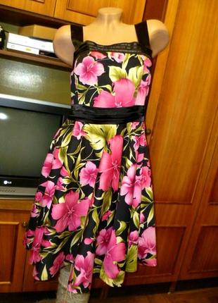 Красивое летнее платье сарафан миди fashion с юбкой солнце кле...