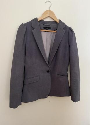 Серый женский пиджак блейзер классический 40