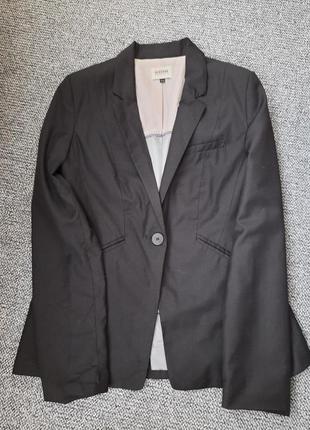 Пиджак жакет черный однобортный на одну пуговицу