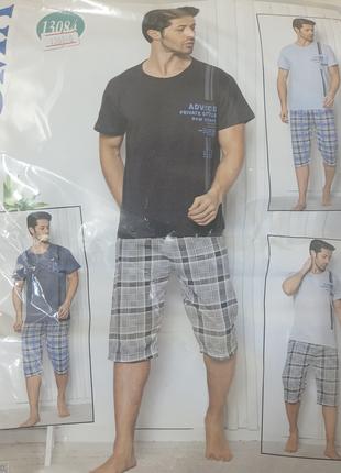 Летняя Мужская пижама футболка шорты Турция М L XL 2XL 3XL