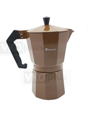 Гейзерная кофеварка DT-2709 9 чашек для газовых плит коричнева...