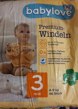 Подгузники babylove premium 3 (4-9кг) 46 шт германия