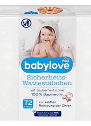 Детские ушные палочки с ограничителем babylove, 72 st. (германия)