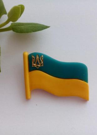 Знак флаг украины с гербом флажок нагрудный памятный знак брош...