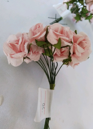 Букет паперових троянд, 12 шт, колір рожевий