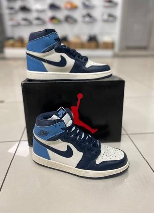 👟 nike air jordan 1 blue / white