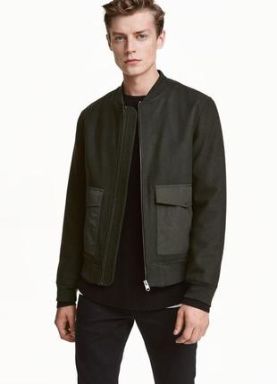 Крута куртка бомбер h&amp;m david beckham wool bomber jacket