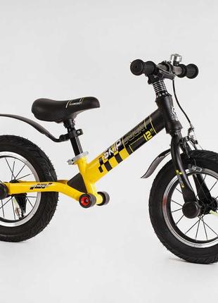 Детский велобег 12 дюймов Corso Skip Jack 84115 Черно-Желтый с...