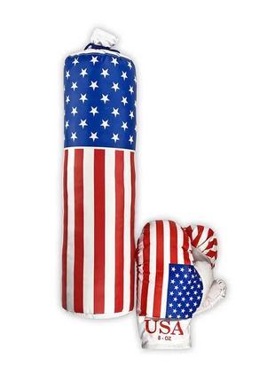 Детский набор для бокса, боксерская груша с перчатками "Америк...