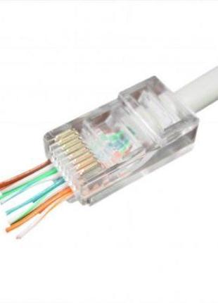 Коннектор Cablexpert RJ45 cat.5e UTP 8P8C (сквозное отв., позо...