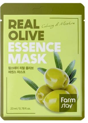 Тканевая маска с экстрактом оливы FarmStay Real Olive Essence ...