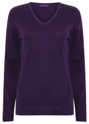 Фіолетовий натуральний кашеміровий светр джемпер люкс вовна ка...