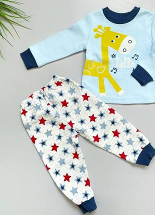 Пижама детская трикотажная для мальчика тм бемби пж40 р.80