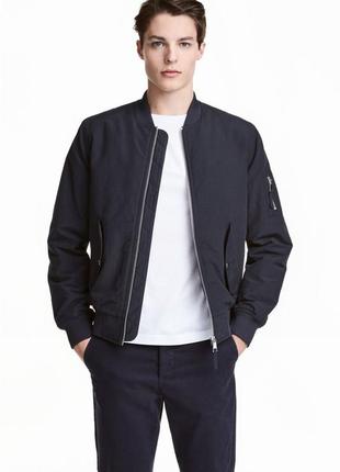 Качественная куртка бомбер h&amp;m padded bomber jacket blue