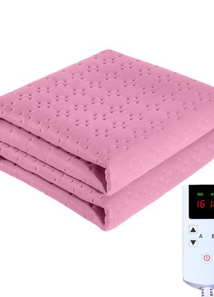 Электропростынь плед одеяло Lesko STT180*200 см Pink с подогре...