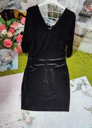 Черное велюровое с люрексем платье от s.oliver